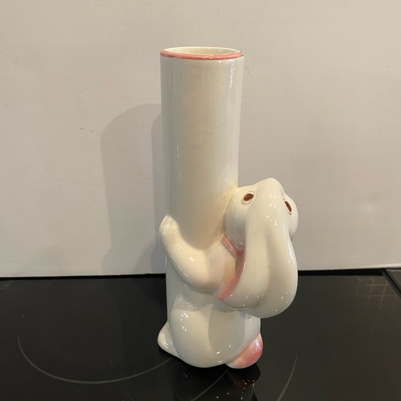 VINTAGE 1980s CERAMIC BUNNY VASE/FTD/WEISS/BRAZIL Hand Painted - Picture 11 of 11